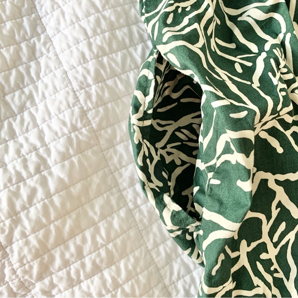 Gap Tiered Floral Midi High Low Dress - Dark Green - Size Small - Picture 5 of 8
